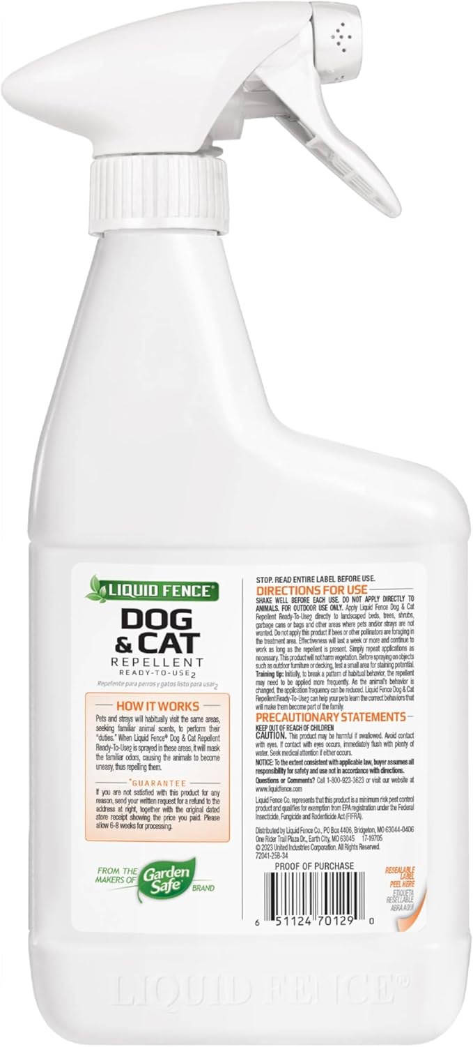 Liquid Fence Dog And Cat Repellent Ready-To-Use 32 Ounces, 6 Pack