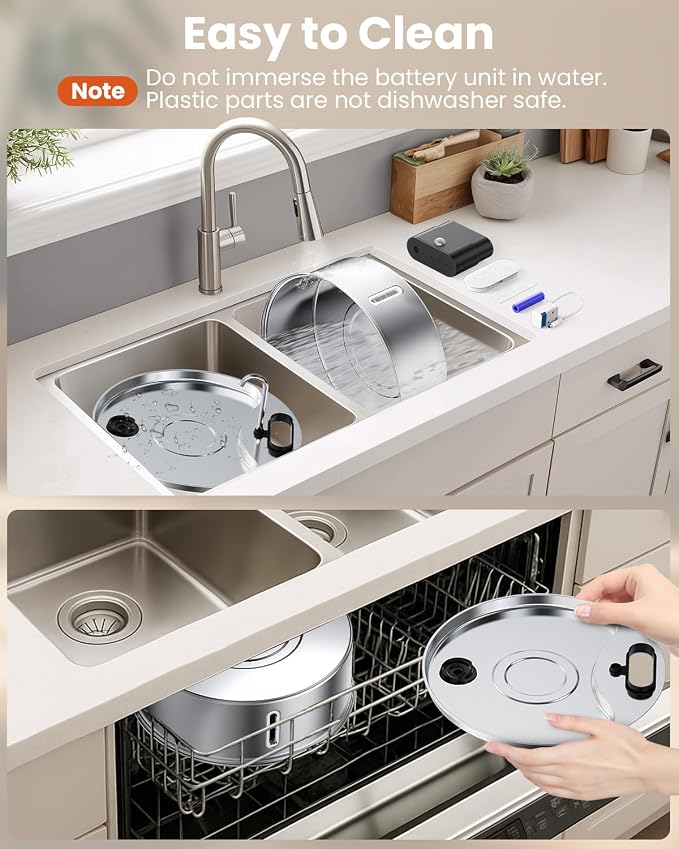 Wireless Dog Water Fountain for Large Dogs, 12L Stainless Steel Dog Fountain Water Bowl with Sensor, Quiet Pump BPA-Free Automatic Water Dispenser for Cats Dogs Pets