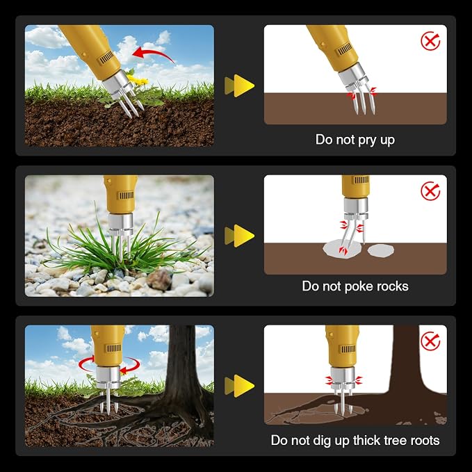 Weed Puller Tool,Heavy Duty 3-Claw Steel Root Weeder,for Dandelion Lawn Garden Yard