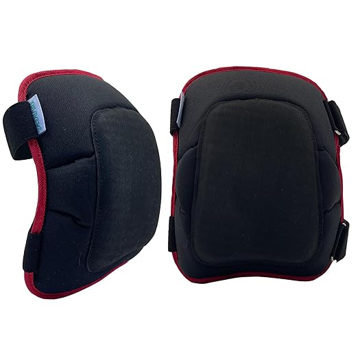 Work Knee Pads Made of Tear Resistant Oxford Cloth and Durable Rubber|Waterproof and Breathable Suitable for Mechanical Repairs and Yard Work|With Adjustable Straps Red