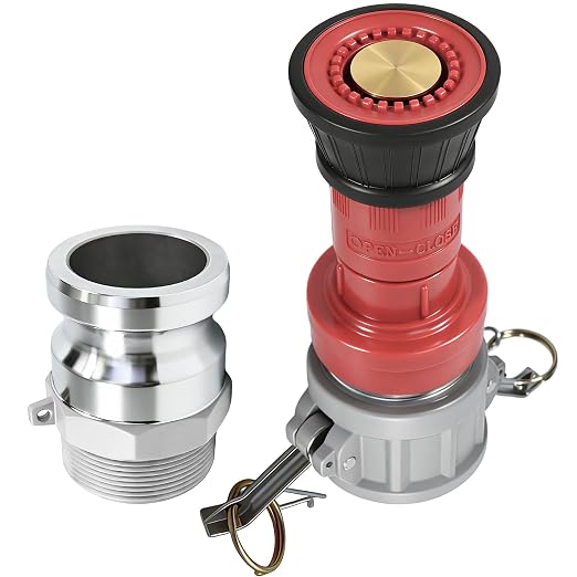 Heavey Duty 2" NPSH Fire Hose Nozzle with 2 x 2 Inch Aluminum Camlock Fittings Fire Equipment Industial Spray Jet Fog Nozzle