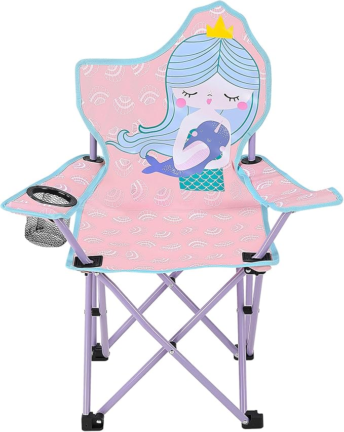 KABOER Kids Outdoor Folding Lawn and Camping Chair with Cup Holder and Carrying Bag, Children's Camping Chairs