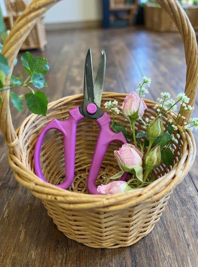 Garden Pruning Scissors Carbon Steel Blades 7.6 Inch Bougainvillea - Hot Pink