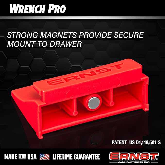 Ernst Manufacturing Wrench Pro - Modular Wrench Organizer for 40 Tools with Magnetic Base (Blue) - Made in the USA