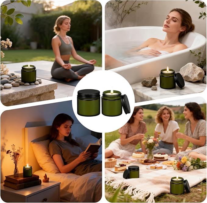 12 Pack 4oz Citronella Scented Candles, Long Burning Soy Wax Candles for Outdoor & Indoor, Perfect for Home, Patio, Garden, Camping, Summer Decor & Gifts