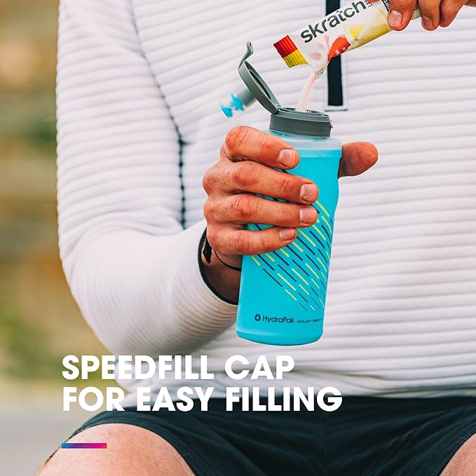 HydraPak SkyFlask Speed - Collapsible Handheld Running Water Bottle (350ml, 500ml, 500ml Insulated) - Adjustable Strap, Lightweight, Spill-Proof Cap | Collapsible, Handheld, Running, Adjustable Strap, Lightweight, Spill-Proof Cap