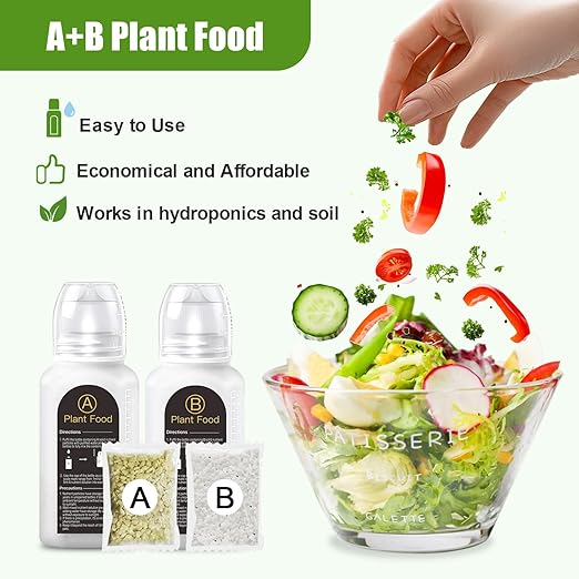 105 Pcs Grow Sponges and Hydroponics Plant Food Compatible with Aero Garden and All Brands - Seed Pods Lables and Indoor Plant Fertilizer for Z214 Indoor Garden Hydroponics Growing System