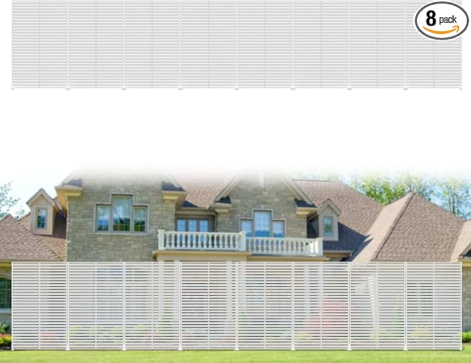 Privacy Fence Screen with Stand 6 Panel 72" H×47" W HDPE Decorative Privacy Panels with Stand, Air Conditioner Fence Panels, Privacy Screen for Outdoor Backyard, Balcony, Pool