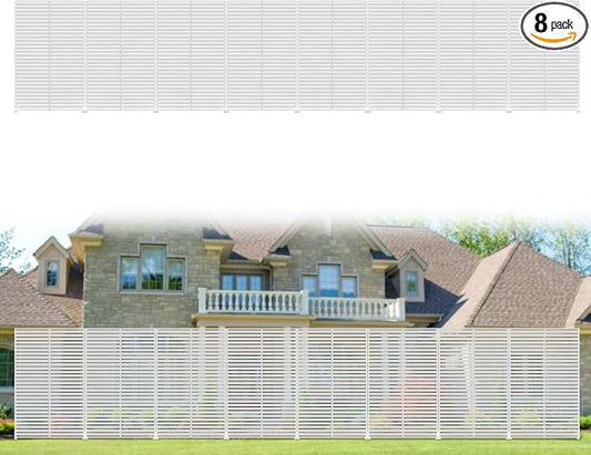 Privacy Fence Screen with Stand 6 Panel 72" H×47" W HDPE Decorative Privacy Panels with Stand, Air Conditioner Fence Panels, Privacy Screen for Outdoor Backyard, Balcony, Pool