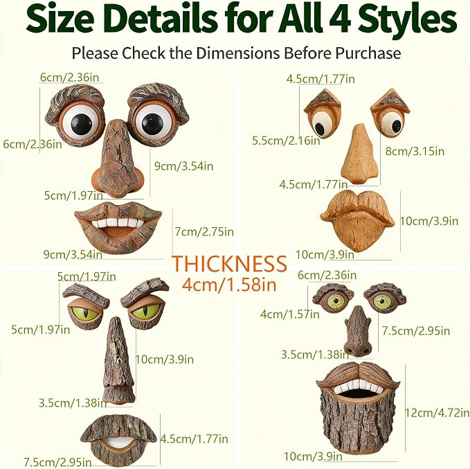 Tree Faces Decor Outdoor, Large Whimsical Old Man Tree Hugger Statues, Resin Tree Art for Garden Yard Patio, Funny Tree Peeker Sculptures for Halloween Easter (B)