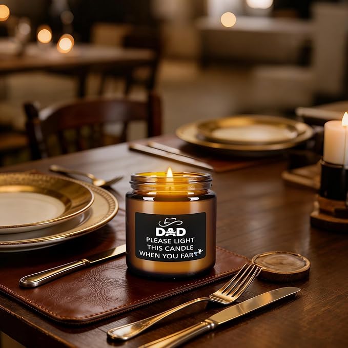 Gift for Dad, 12-Pack 3.5 oz Scented Candles – Fathers Day Christmas Birthday Gifts from Daughter Son, Soy Wax Candles with Heartfelt Messages, Smokeless Long-Lasting for Papa Husband Grandpa