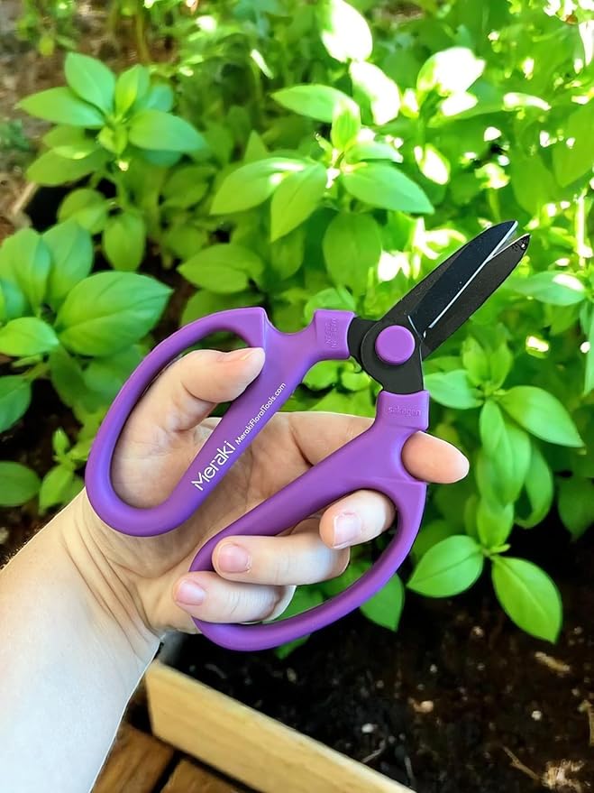Garden Pruning Shears Scissors Black Carbon Steel Blades 7.0 In, Mokara - Purple
