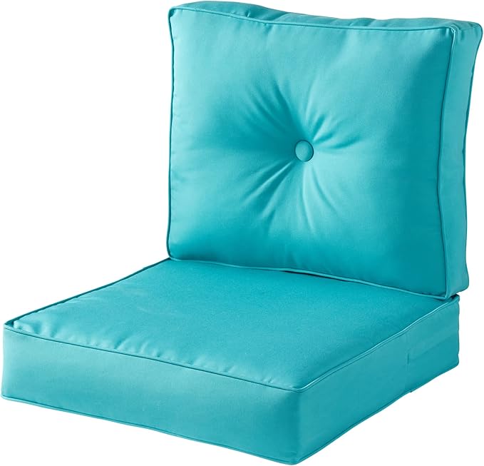 Greendale Home Fashions Outdoor 2-Piece Sunbrella Premium Deep Seat Cushion Set, Canvas Aruba