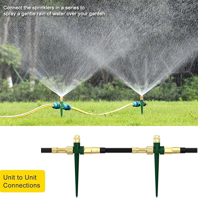 FANHAO 2 Pack Metal Lawn Sprinkler +16 Inch Metal Garden Watering Wand