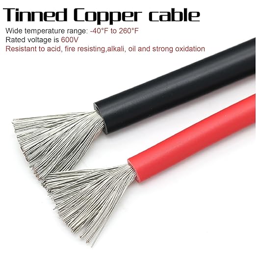 (11FT 12AWG) 12 Gauge Wire Tinned Copper Tray Cable - for Solar Panel MPPT Controller Boat Marine Automotive RV