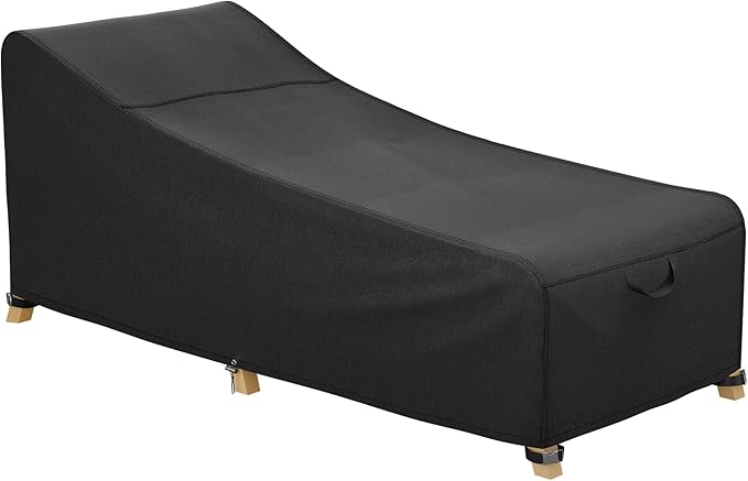 iBirdie Outdoor Lounge Chaise Chair Cover 76L x 26W x 28H inch Waterproof Patio Furniture Covers Lawn Pool Chair Cover 1 Pack Black