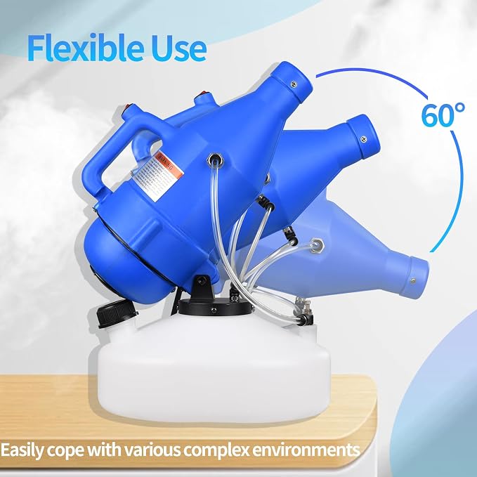 4.5L Portable ULV Fogger Machine with Adjustable Spray & 30ft Range, Handheld Cold Mist Disinfectant Sprayer, Lightweight Design for Hotels, Schools, Yards HESM-01
