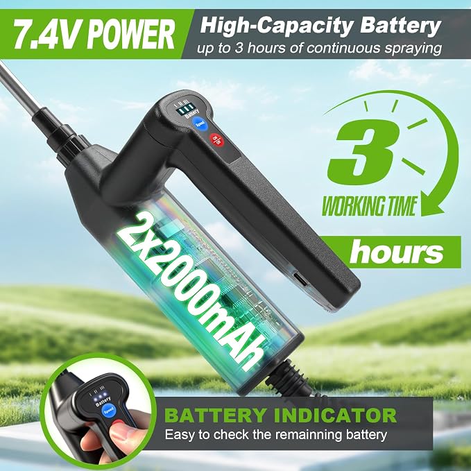 VAXMAY Battery Powered Sprayer 2.6 Gallon, Backpack Sprayer with 3 Adjustable Forces, Battery Indicator, 5 Mist Nozzles, 41" Retractable Wand, USB Rechargeable Garden Sprayer for Weed Lawn Yard