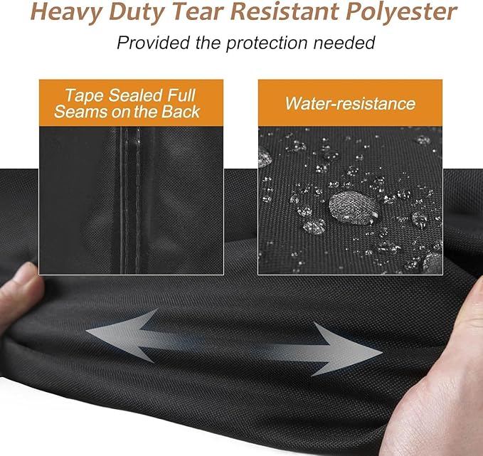 NettyPro Deck Box Cover Outdoor Waterproof Storage Bench Cover for Rectangular Deck Box, 46 x 16 x 22 inch, Black