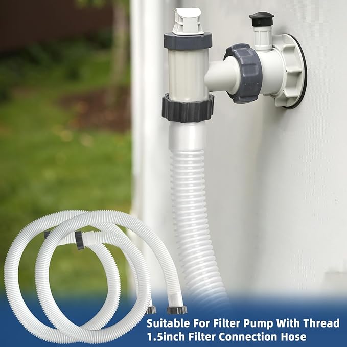 2 Pack 1 1/2 Pool Hose for Above Ground Pool 6ft Pump Replacement Hoses 1.5" EVA Heavy Duty Swimming Pool Hose for Above Ground, Filter Pumps, Saltwater Systems and Sand Filters (White)