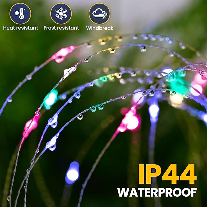GIGALUMI Garden Outdoor Decor Lights 120LED 2Pack, Solar Garden Lights for Yard Outside Fairy Decorative,Solar Powered for Yard Pathway Flowerbed Planter Balcony Patio Decor（Multicolor）