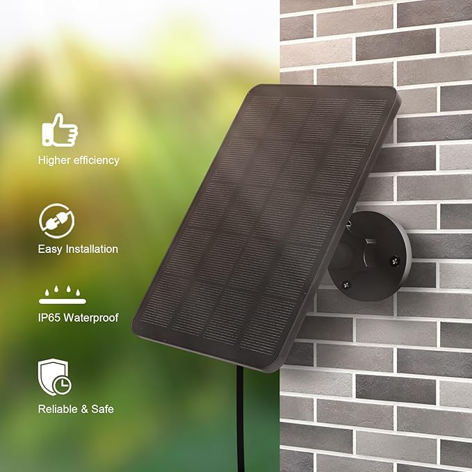 3 Pack Solar Panel for Blink Outdoor 4 (4th Gen) Camera, 4W Solar Panels with USB-C Port, Rubber Plug, IP65 Waterproof, 13.12Ft Cable