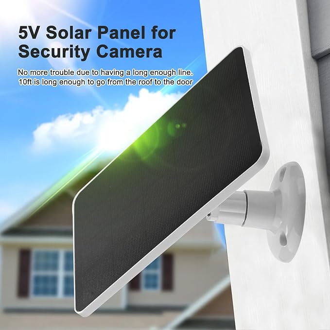 4 Pack Solar Panel Camera Charger Fit for Arlo Essential Spotlight/XL Spotlight/Essential 2k 2nd 3rd gen 2 3 Camera,Arlo PRO 6,Ring Spotlight Cam Plus/Spotlight Pro 5V 7W Solar Panel Charging Cable