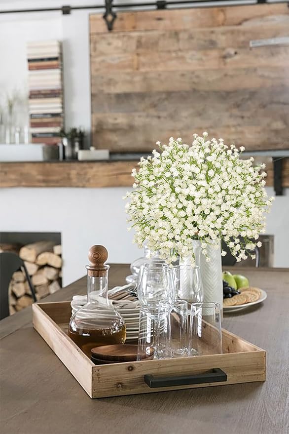 Baby's Breath Artificial Flowers Bulk 20 Pack (60pcs) Faux Baby Breath Plastic Flower Fake Gypsophila Flower Arrangement for Crafts Fake Flowers Bouquet for Wedding Centerpieces Cream Baby Breath