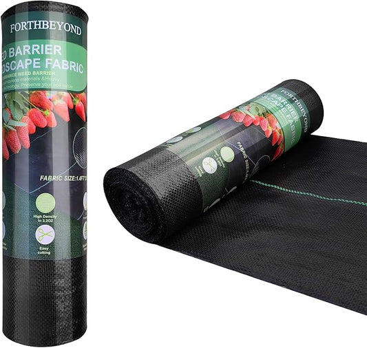 1.4FT x 200FT Weed Barrier Fabric 3.2OZ Heavy Duty, Narrow Permeable Weed Control Cloth for Garden Beds, Path, Flower Edging
