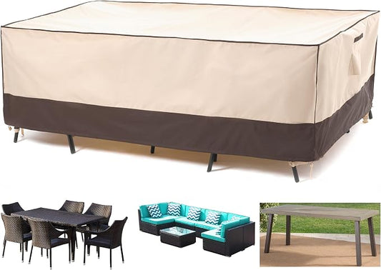 F&J Outdoors Patio Furniture Cover, Waterproof UV Resistant for Table & Chairs Set, 90" Wx60 Dx27.5 H