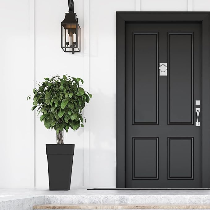 Bloem Finley Tall Tapered Square Planter 25" Black