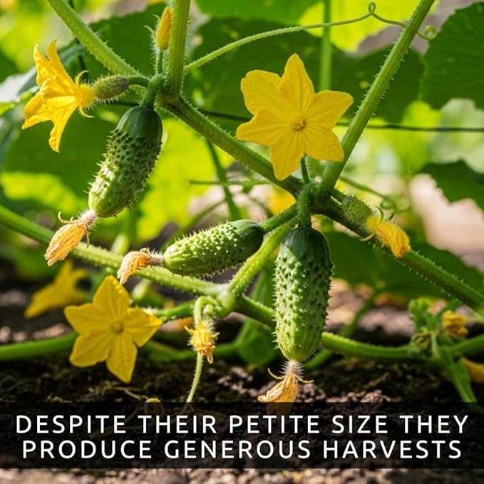 Mini Me Cucumber Seeds for Planting – 10+ Premium Mini Vegetable Garden Seeds – High-Yield Compact Cucumbers for Containers, Raised Beds & Backyard Gardens – Grow Your Own Fresh Food