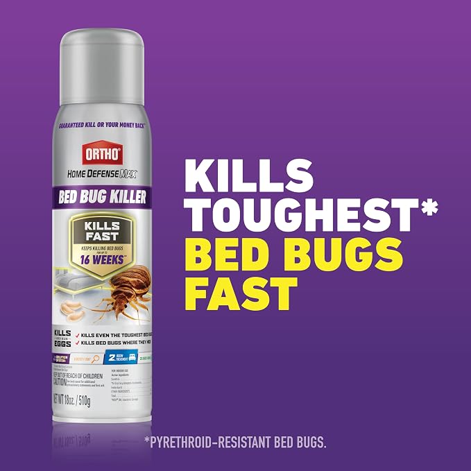 Ortho Home Defense Max Bed Bug Killer Spray - Bed Bug Spray for Home, Also Kills Fleas & Brown Dog Ticks, Spot Treatment, 18 oz