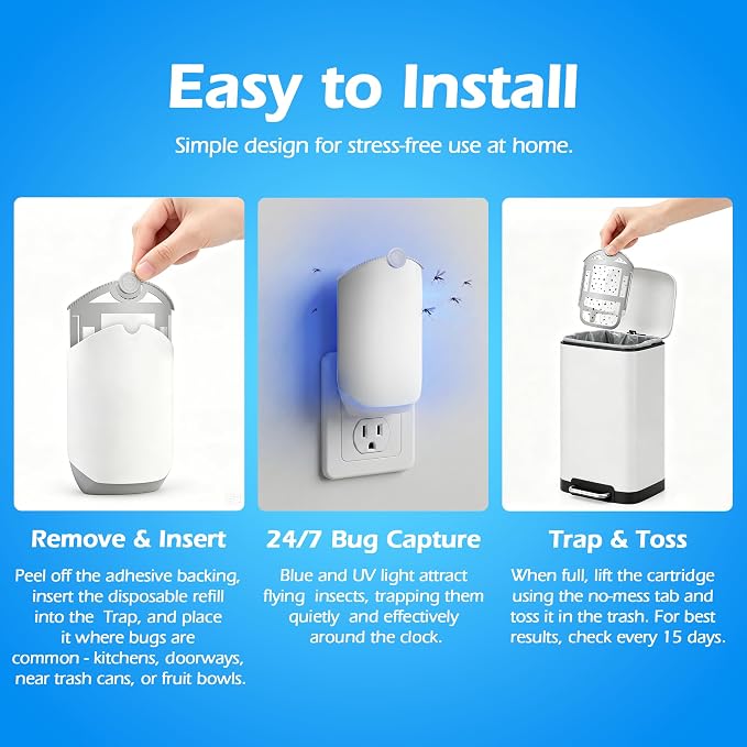 5 Pack Refill Cartridge Compatible with Flying Insect Trap M364 & Max,Replacement 100% Fit