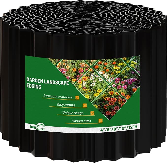 SnugNiture Corrugated Metal Garden Edging,6" x 80' Sturdy Lawn Edging Brooder,Landscape Edging Border for Lawn, Flower Bed,Garden and Yard