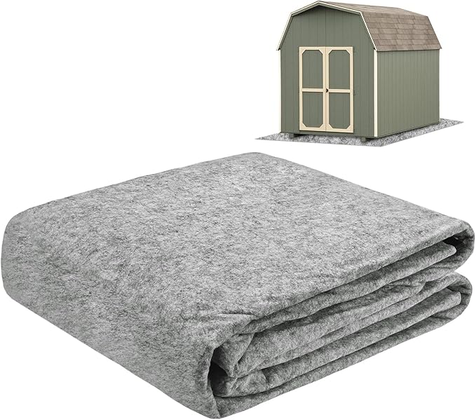 M METERXITY Outdoor Storage Shed Mat, 6x8.2 FT Waterproof Small Shed Flooring Mat for Patio Furniture Floor Protecting from Wear/Liquid/Dust/Oil, Non-Slip Carport Pad [Grey White]