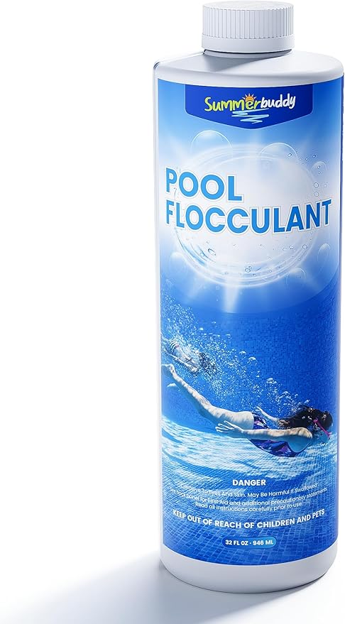 SUMMERBUDDY Swimming Pool Flocculant, Clears Cloudy Water Fast，Works with Any Pool Type，32oz