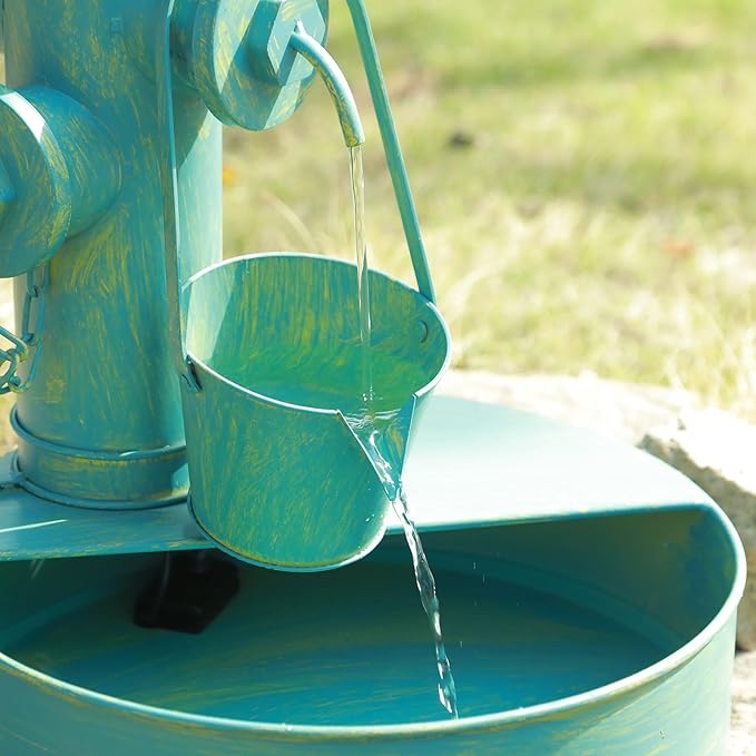 Solar Water Fountain with Backup Battery,Outdoor Metal Bird Bath Fountain,Solar Fountain Bird Bath for Garden, Patio & Yard Decor,Working at Night for at Least 6 Hours