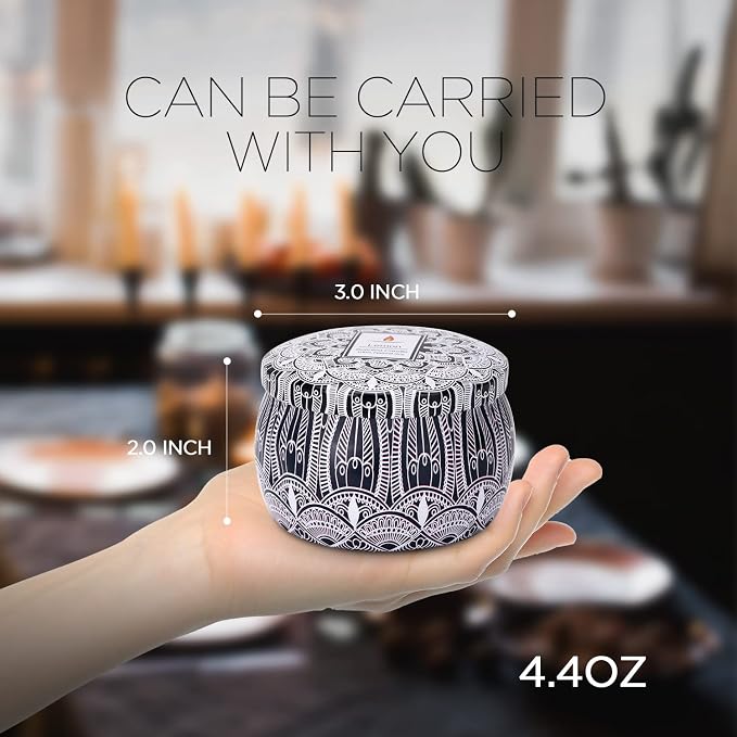 Citronella Candles - 4 Pack Citronella Candles Outdoor Set，Indoor Scented Soy Wax Candles Portable Travel Tin Gift Set for Home Garden Patio Balcony Decorative(Navy Blue)