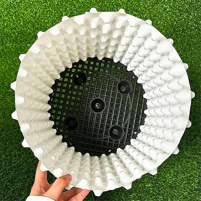 Air Pruning Plastic Root Control Containers/pots Nursery pots for Plants (White, 40cm Tray-5 Sets)
