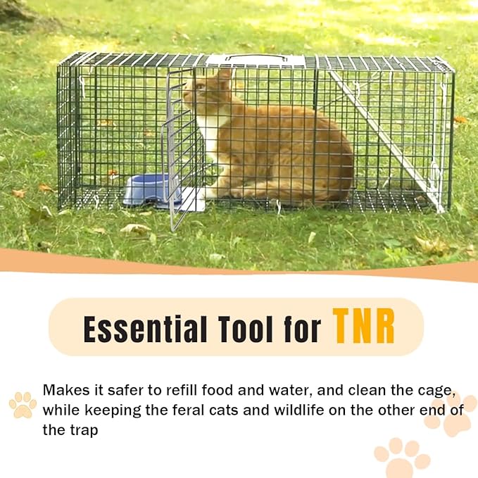 Trap Divider for 12" Wide and Smaller Traps and Feral Cat Cages, Stainless Steel Small Animal Fork Divider