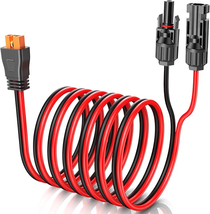 Vansdon XT60i Cable 12AWG Solar to XT60i Charging Cable Adapter for RV Foldable Solar Panel, Portable Power Station, Solar Generator- 10FT