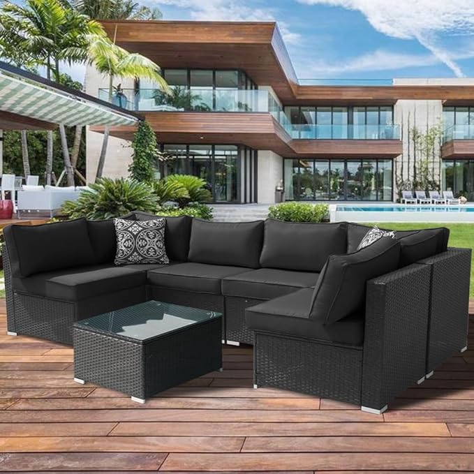 14Pcs Outdoor Cushion Covers Replacement Washable w/Zipper for 6-Seaters Sofa Patio Slipcovers Set Seat and Back Covers Only-23.6x23.6x4inch