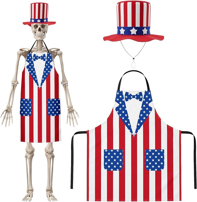 Mepase 12ft Skeleton Costume Accessories Set Oversize Hat and Apron Prop Giant Outdoor Indoor Yard Garden Lawn Decoration