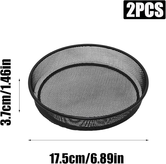 2 Pcs Ground Bird Feeder, Metal Mesh Round Birds Seed Feeder Tray Mesh Tray Outdoor Accessory