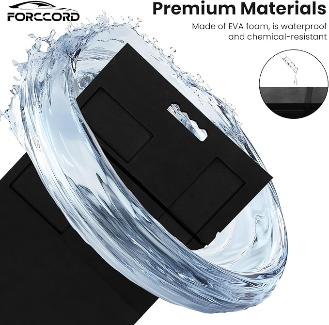 Foldable EVA Mechanic Mat with with Magnetic Tool Compartments, 47.2" x 15.8" x 1.2" Carry Portable Thick Kneeling Pad 5-Fold with a Strap for Garage Workshop Repairing Gardening