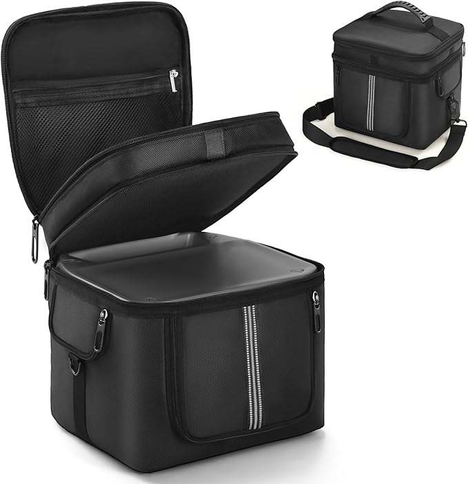 Carrying Case Compatible with ECOFLOW River 2 Pro/River 2 Max 500, River 2 Pro Bag with Storage Pockets & Shoulder Strap, Portable Protective Case for Power Station, Camping, Outdoor Adventures