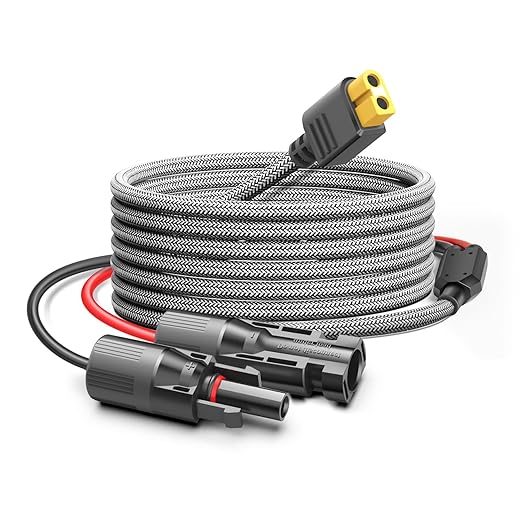 Solar Connector to XT60 Adapter Extension Cable Solar Panel 60W 110W 160W 220W 400W, Compatible with Anker Powerhouse ECOFLOW River Delta Rockpals Solar Generator 11Ft