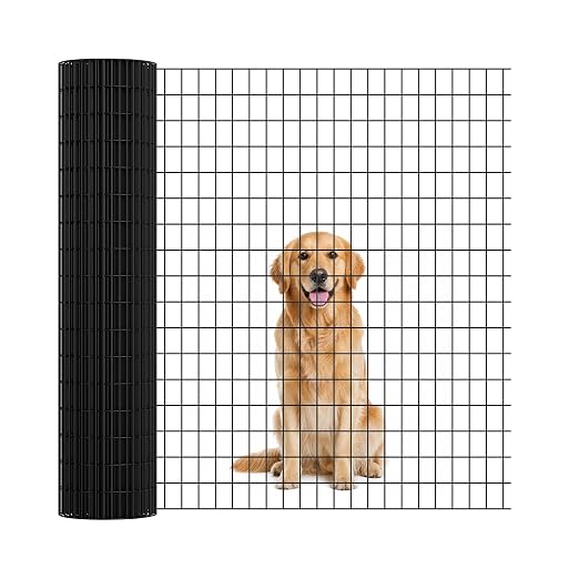 PVC Coated Welded Wire Fence,36 Inch x 50 Foot,16GA,Black Vinyl Coated Metal Wire Mesh Fencing Roll for Garden Border, Yard Vegetable Plant Protection and Poultry Netting