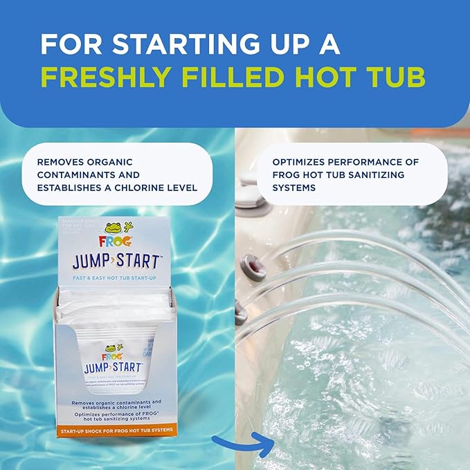 FROG Jump Start and Pipe & Jet Cleanser for Hot Tubs - Start-Up Chlorine Shock and Single Dose Deep Clean Purge Cleaner - Hot Tub Set Up & Treatment - 3 Pack